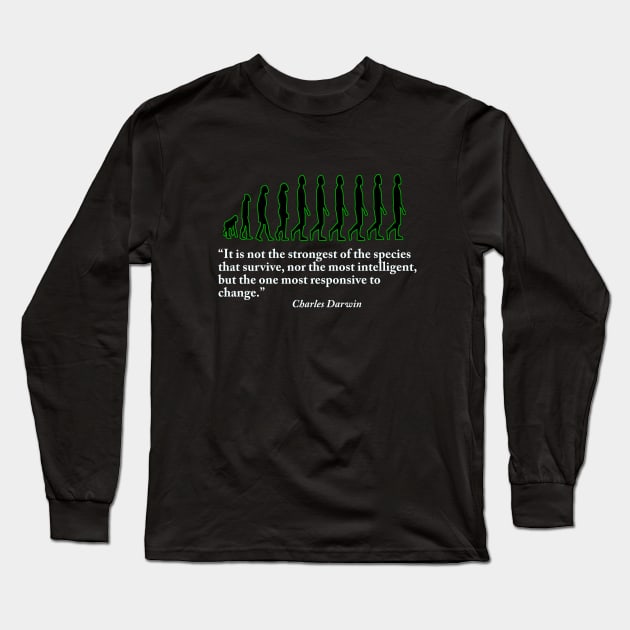 Evolution, Charles Darwin Quotes Long Sleeve T-Shirt by cypryanus